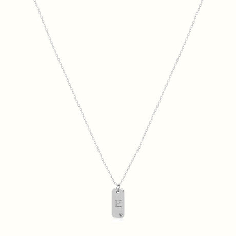 Women's Silver Letter E Plate Necklace Pendant The Gold Goddess Women’s Jewelry By The Gold Gods