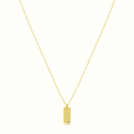 Women's Vermeil Letter D Plate Necklace Pendant The Gold Goddess Women’s Jewelry By The Gold Gods
