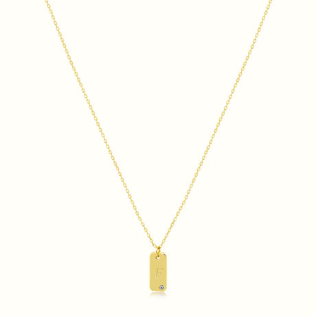 Women's Vermeil Letter F Plate Necklace Pendant The Gold Goddess Women’s Jewelry By The Gold Gods