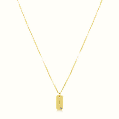 Women's Vermeil Letter I Plate Necklace Pendant The Gold Goddess Women’s Jewelry By The Gold Gods