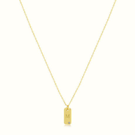 Women's Vermeil Letter M Plate Necklace Pendant The Gold Goddess Women’s Jewelry By The Gold Gods