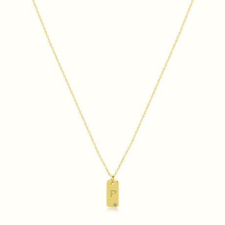 Women's Vermeil Letter P Plate Necklace Pendant The Gold Goddess Women’s Jewelry By The Gold Gods
