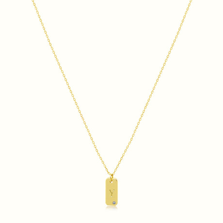 Women's Vermeil Letter Y Plate Necklace Pendant The Gold Goddess Women’s Jewelry By The Gold Gods
